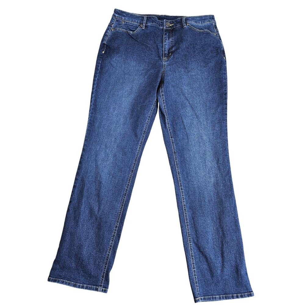 Christopher‎ & Banks Jeans Womens 10 Blue High Rise Straight Stretch Denim